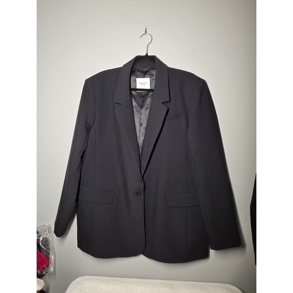 Abercrombie & Fitch Classic Suiting Blazer Black XL One Button